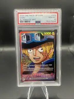 2025 ONE PIECE OP13-CARRYING ON HIS WILL ALTERNATE ART #004 SABO PSA 10 - Image 1