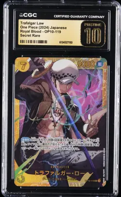 2024 ONE PIECE JAPANESE ROYAL BLOOD SECRET RARE TRAFALGAR LAW CGC 10 PRISTINE - Image 1