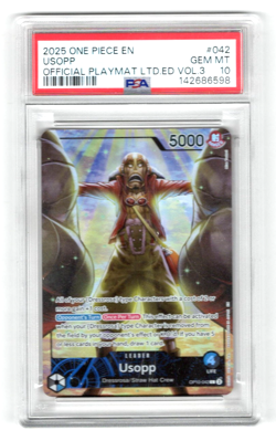 2025 ONE PIECE EN USOPP OFFICIAL PLAYMAT LIMITED EDITION VOL. 3 PSA 10 #042 - Image 1