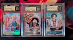 cgc pristine 10 Luffy Ace Sabo One Piece TCG Saikyo Jump Promo From JP - Image 1