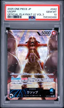 2025 ONE PIECE PROMOS OFFICIAL PLAYMAT JPN VOL.3 #042 USOPP PSA 10 - Image 1