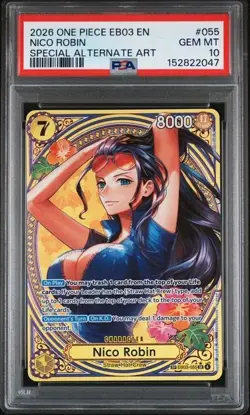 2026 One Piece EB03-055 EN Nico Robin Special Alternate Art PSA 10 GEM MINT - Image 1