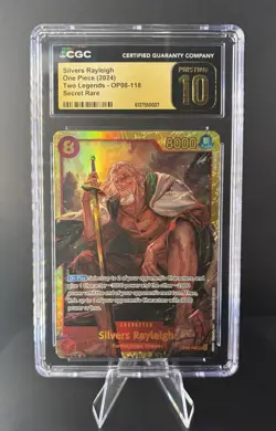 ONE PIECE TWO LEGENDS OP08-118 SILVERS RAYLEIGH SEC CGC 10 PRISTINE - Image 1