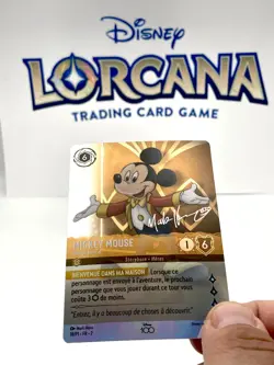 LORCANA carte promo FR 18/P1 Mickey 🌟Foil🌟 Disney 100ans protection magnetique - Image 3