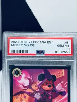 Mickey Mouse 2023 Disney Lorcana EN 1 #51 Mickey Mouse Wayward Sorcerer PSA 10 - Image 2