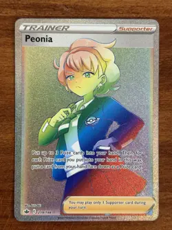 Peonia 219/198 Full Art Rainbow Holo Secret Rare Chilling Reign Pokemon Card NM - Image 1