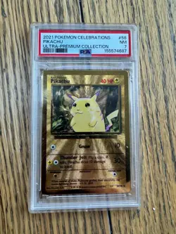 2021 Pokemon Celebrations UPC Pikachu Metal Card #58 PSA 7 NM - Image 3