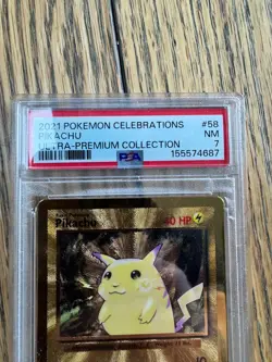 2021 Pokemon Celebrations UPC Pikachu Metal Card #58 PSA 7 NM - Image 4