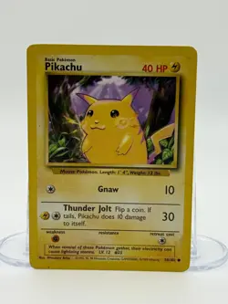 Pikachu 58/102 Base Set 1999 Pokemon Card LP WOTC Vintage - Image 1