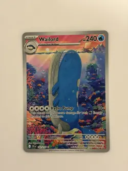 Pokemon TCG Wailord 162/159 Journey Together Illustration Rare Holo Card - Image 1