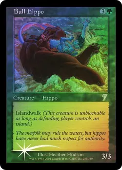 7th Edition MTG FOIL Bull Hippo Magic - Image 1