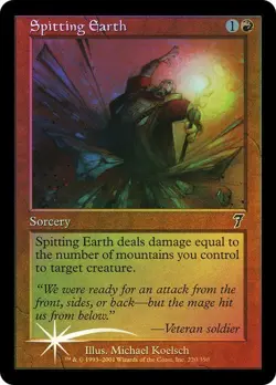 7th Edition MTG FOIL Spitting Earth Magic - Image 1