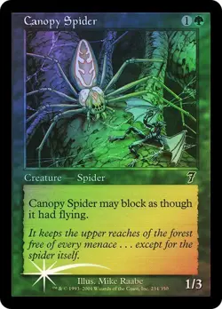 7th Edition MTG FOIL Canopy Spider Magic - Image 1