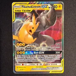 2019 Pokemon Pikachu & Zekrom GX SM-Team Up 33/181 Ultra Rare Holo Tag Team - Image 1