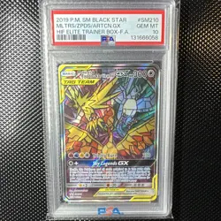 Pokemon Moltres & Zapdos & Articuno GX Promo TAG TEAM Holo PSA 10 SM210 - Image 1