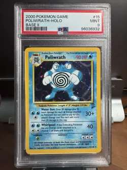 PSA 9 Poliwrath 15/130 Base Set 2 Holo Pokemon WOTC 2000 - Image 1