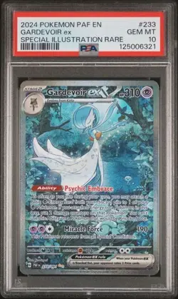 Pokemon 2024 SV: Paldean Fates Gardevoir ex 233/091 SIR PSA 10 English - Image 1