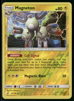 Magneton 69/236 Holo Rare Cosmic Eclipse Pokemon Reverse Holo Near Mint - Image 1