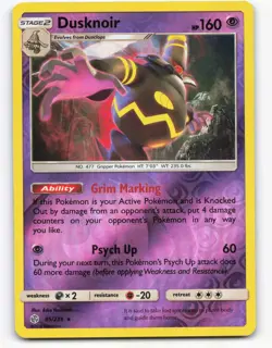 2019 Pokemon, Cosmic Eclipse, #85/236 Dusknoir, Reverse Holo Rare - Image 1