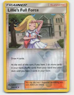 2019 Pokemon, Cosmic Eclipse, #196/236 Lillie's Full Force, Reverse Holo NM - Image 1