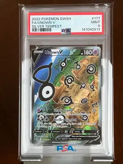 Pokemon Unown V 177 Silver Tempest PSA 9 - Image 3