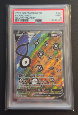 2022 Pokemon Sword & Shield Silver Tempest FA Unown V #177/195 PSA 9 - Image 1