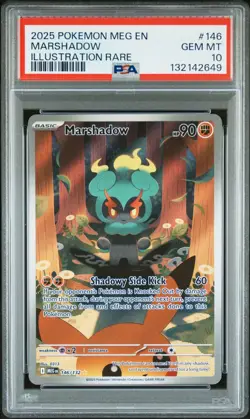2025 Pokemon MEG EN #146 Marshadow Illustration Rare PSA 10 - Image 1