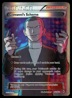 Giovanni's Scheme 162/162 Ultra Rare BREAKthrough Pokemon Holo NM - Image 1