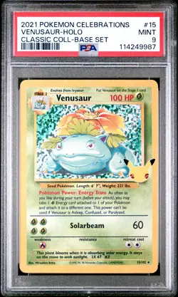 2021 POKEMON CELEBRATIONS CLASSIC COLLECTION #15 VENUSAUR-HOLO PSA 9 - Image 1