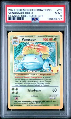 2021 POKEMON CELEBRATIONS CLASSIC COLLECTION #15 VENUSAUR-HOLO PSA 9 - Image 1