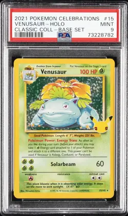 2021 POKEMON CELEBRATIONS CLASSIC COLLECTION #15 VENUSAUR-HOLO PSA 9 - Image 1