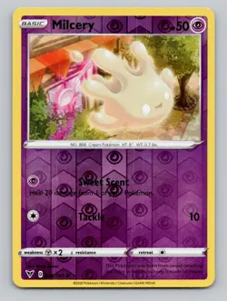 Reverse Holo Milcery #080/185 Common SWSH04: Vivid Voltage Pokemon - Image 1
