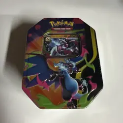 Pokemon TCG Mega Charizard ex Tin Box - Charizard X (w/4 Booster Packs) - Image 1
