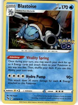 Blastoise Holo Rare Pokemon GO 017/078 LP Water NC Empire - Image 1