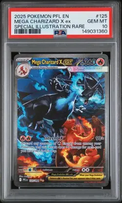 Pokemon Mega Charizard X ex Phantasmal Flames SIR #125 PSA 10 Gem Mint - Image 1