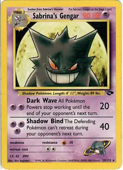 Pokemon TCG Sabrina's Gengar Gym Challenge Non-Holo Rare 29/132 - Image 1