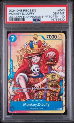 2024 ONE PIECE 2ND ANNIVERSARY PROMO P-043 Monkey D. Luffy PSA 10 GEM MINT💎 - Image 1