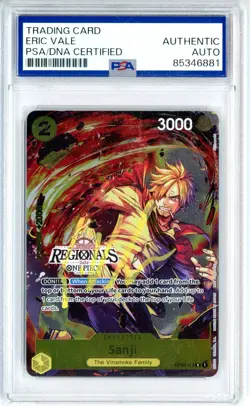 PSA Signed Eric Vale Sanji OP03-102 Promo Foil Bandai One Piece English TCG - Image 1