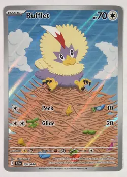 Pokemon Card Rufflet Illustration Black Bolt SV10.5 Rare 154/086 NM Condition - Image 1