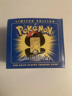 Pokemon Burger King 23k Gold Plated Trading Card PIKACHU In Blue Box - Image 2