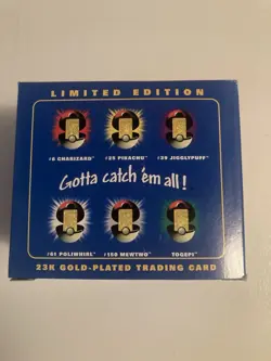 Pokemon Burger King 23k Gold Plated Trading Card PIKACHU In Blue Box - Image 4