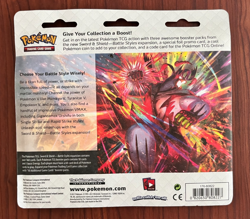 Pokemon TCG: Sword and Shield Battle Styles 3 Booster Pack Blister w/ Evee Coin - Image 2