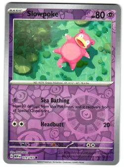 Slowpoke 079/165 Reverse Holo SV: Scarlet & Violet 151 Pokemon TCG - Image 1