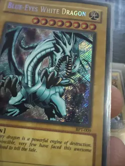 YUGIOH BLUE EYES WHITE DRAGON SECRET RARE LIMITED EDITION BPT-003 VLP/NM - Image 2