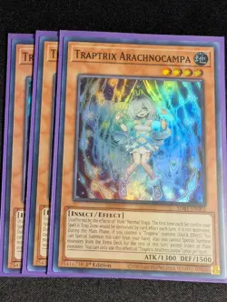 Yugioh - 3x Traptrix Arachnocampa SDBT-EN002 1st Edition Super Rare NM - Image 1