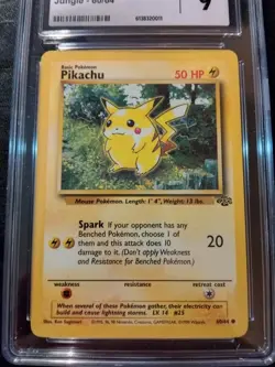 CGC 9 Pikachu Jungle 60/64 1999 Vintage Pokemon Card Mint WotC - Image 3