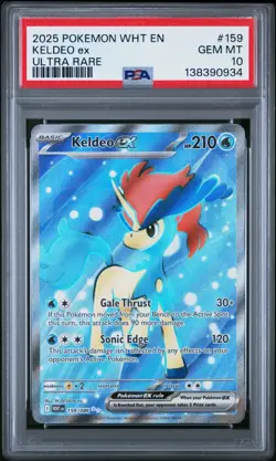 2025 POKEMON WHT EN-WHITE FLARE ULTRA RARE #159 - KELDEO EX 159/086 - PSA 10 - Image 1
