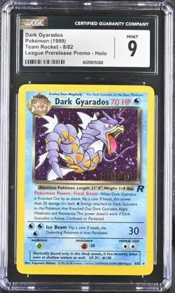 1999 Dark Gyarados 8 League Prerelease Promo WOTC Team Rocket Pokemon Holo CGC 9 - Image 1