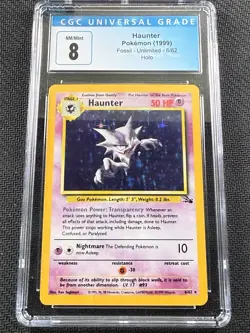 Haunter - Fossil - 6/62 - Holo - CGC 8 (NM/Mint) Pokemon Card Vintage - Image 1