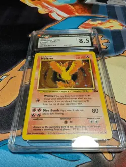1999 Pokemon Fossil Unlimited Moltres Holo Rare 12/62 CGC 8.5 - Image 3